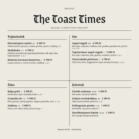 Morning Masthead – étlapsablon előnézete