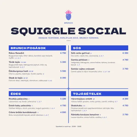 Zigzag Brunch – étlapsablon előnézete