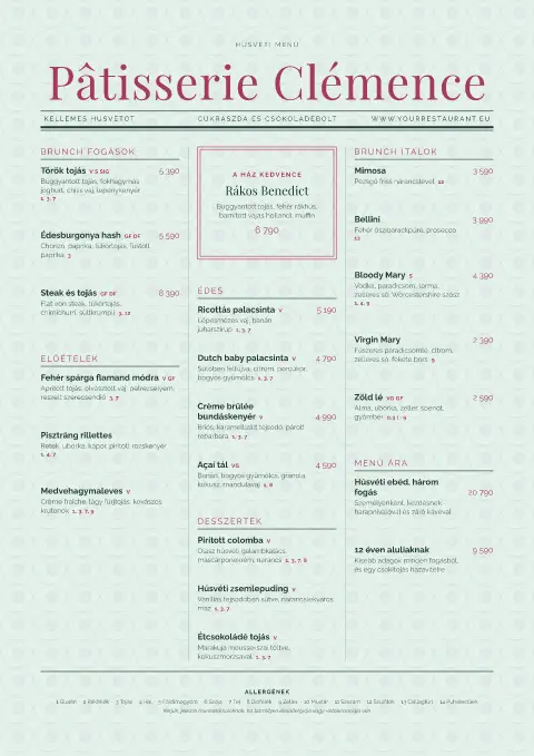 Spring Edition – étlapsablon előnézete