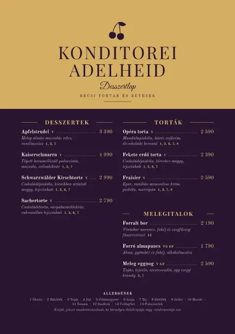 Gilded Strudel – étlapsablon előnézete