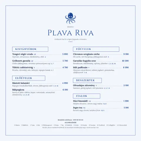 Riva Cobalt – étlapsablon előnézete