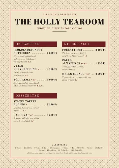 Pudding Press – étlapsablon előnézete