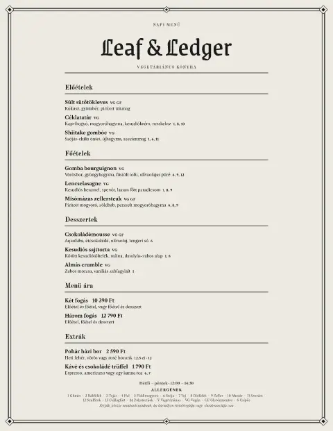 Garden Broadsheet – étlapsablon előnézete