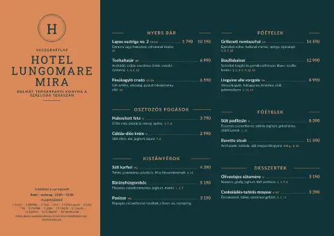 Copper Lungomare – étlapsablon előnézete