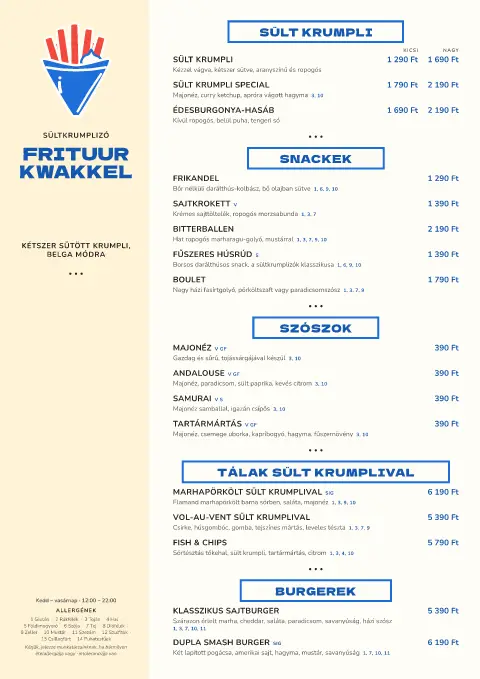 Crayon Frites – étlapsablon előnézete
