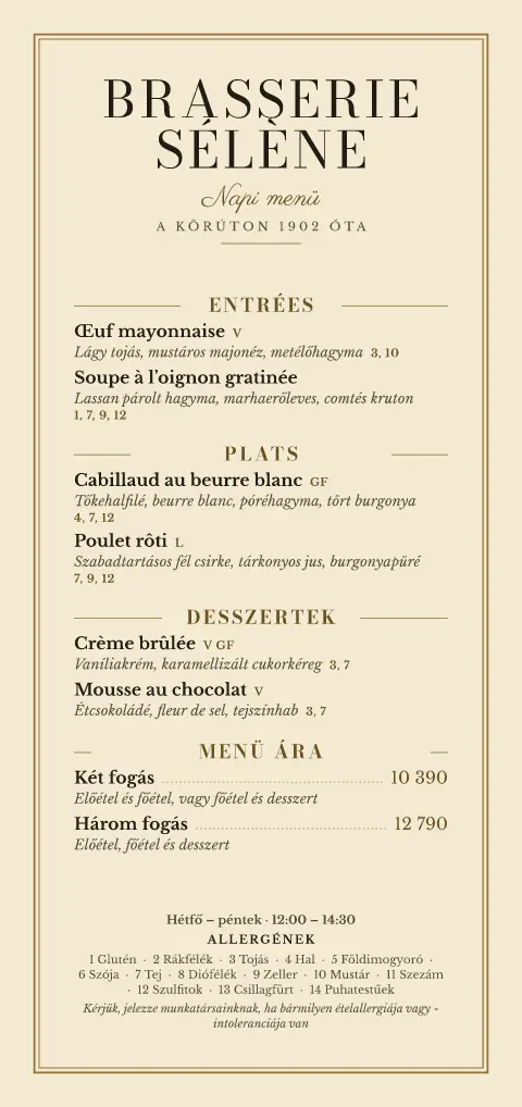 Champagne Midi – étlapsablon előnézete
