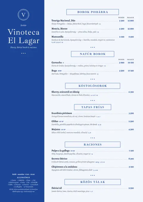 Manzanilla Blue – étlapsablon előnézete