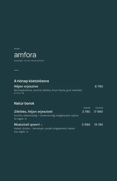 Amber Flight – étlapsablon előnézete