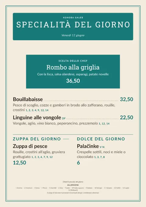 Ardesia adriatica – anteprima del modello di menù