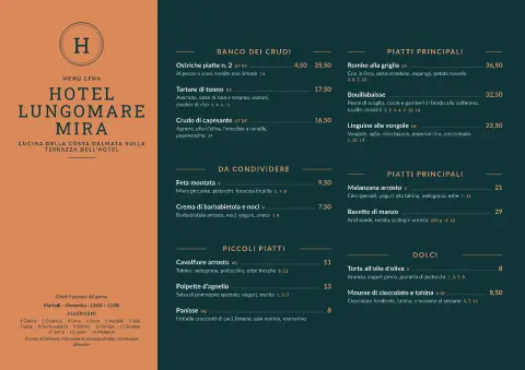 Lungomare ramato – anteprima del modello di menù
