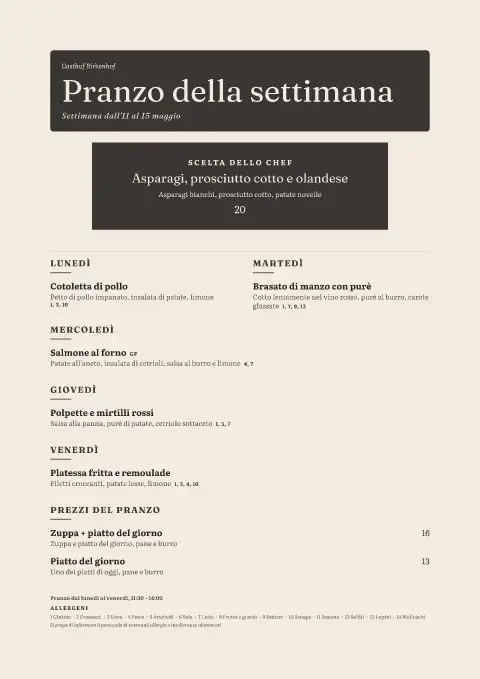 Settimana degli asparagi – anteprima del modello di menù