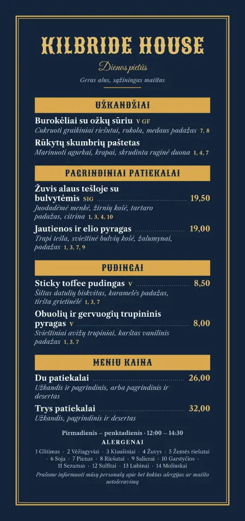 Žalvario turėklas – meniu šablono peržiūra