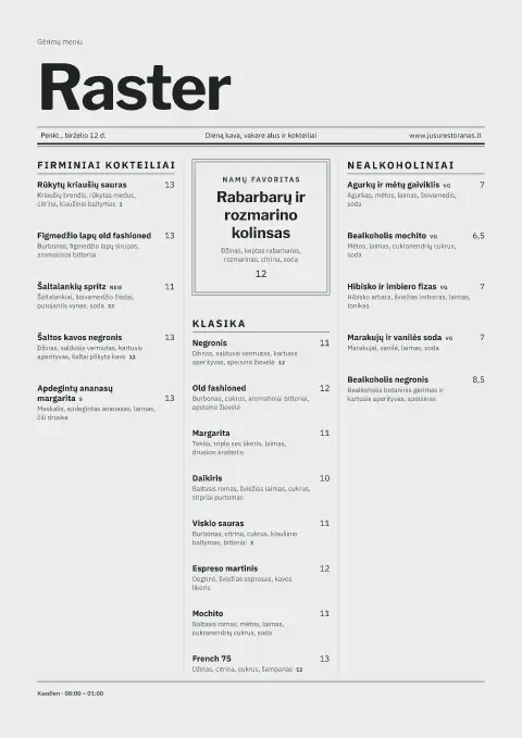 Tinklelio gazeta – meniu šablono peržiūra