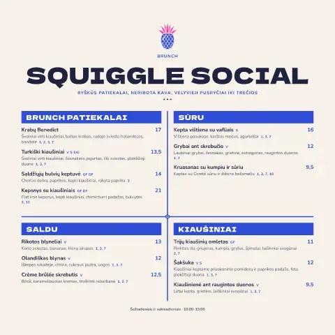 Zigzago brunch – meniu šablono peržiūra