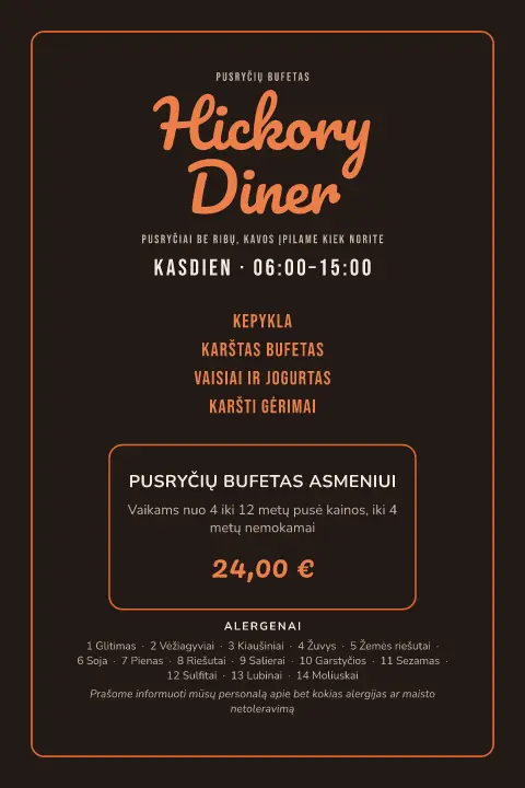 Keptuvės žarija – meniu šablono peržiūra