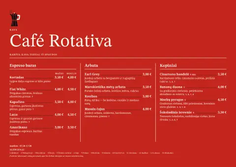 Ryto spaustuvė – meniu šablono peržiūra