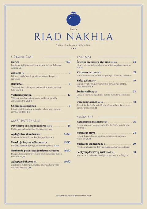 Lapis riadas – meniu šablono peržiūra