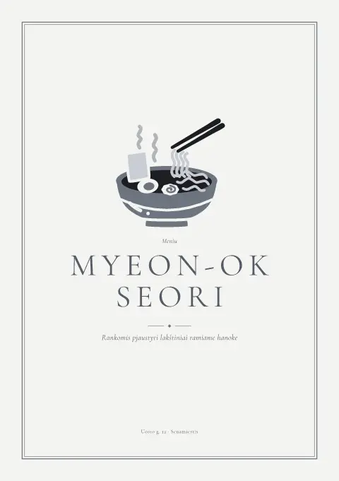 Sidabrinis myeon – meniu šablono peržiūra