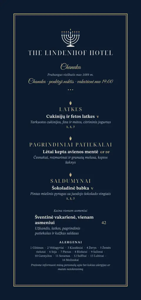 Šampano menora – meniu šablono peržiūra