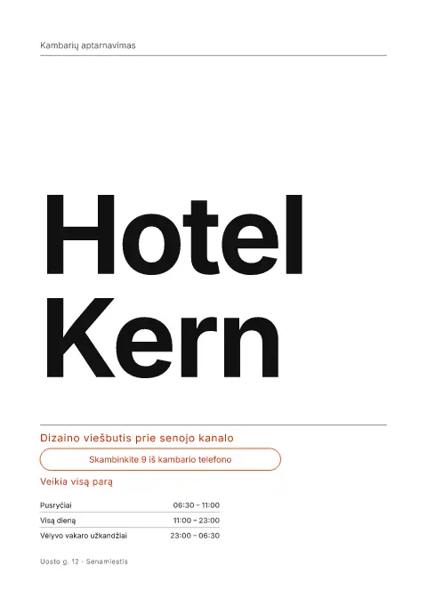 Signalinis apartamentas – meniu šablono 1 puslapis