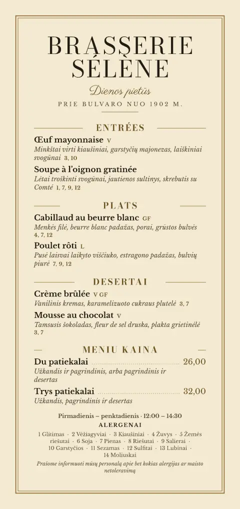 Šampano vidudienis – meniu šablono peržiūra