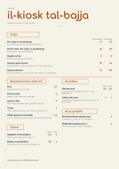 Oļu kiosks – ēdienkartes veidnes priekšskatījums