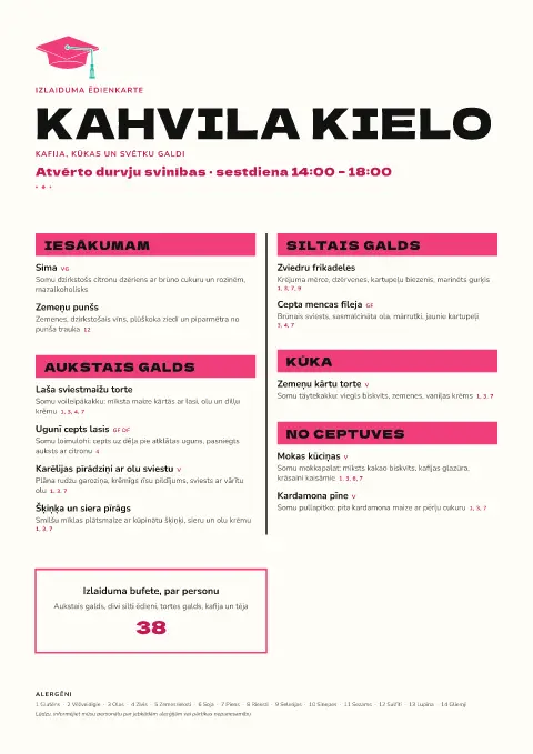 Baltā cepure – ēdienkartes veidnes priekšskatījums