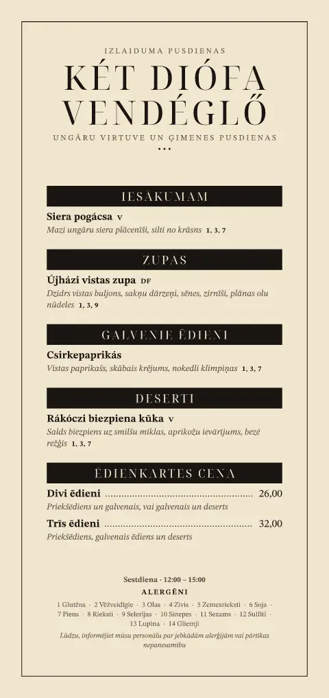 Pogácsa soma – ēdienkartes veidnes 1. lapa