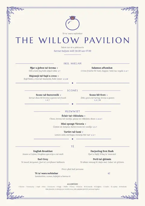 Porcelain Tiers – preview tal-mudell ta' menu