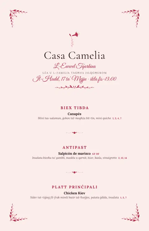 Lily Veil – preview tal-mudell ta' menu