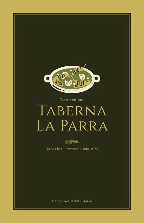 Saffron Dusk – preview tal-mudell ta' menu