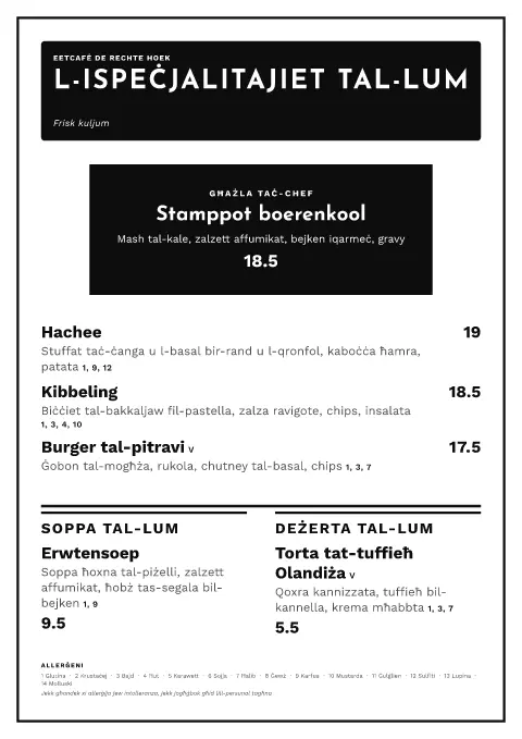Right Angle – preview tal-mudell ta' menu