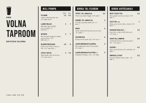 Hop Manifesto – preview tal-mudell ta' menu