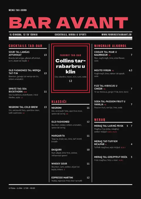 Red Bulletin – preview tal-mudell ta' menu