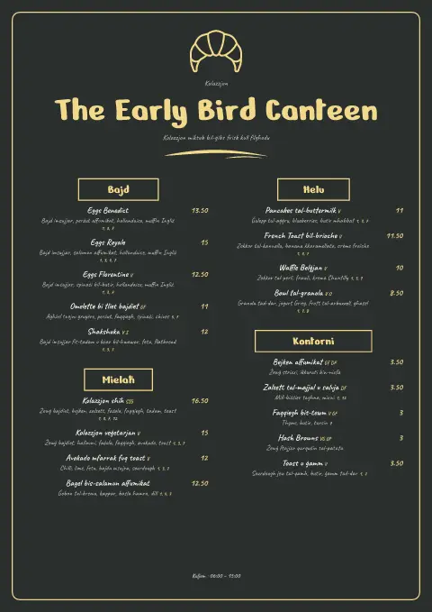 Chalk Rooster – preview tal-mudell ta' menu