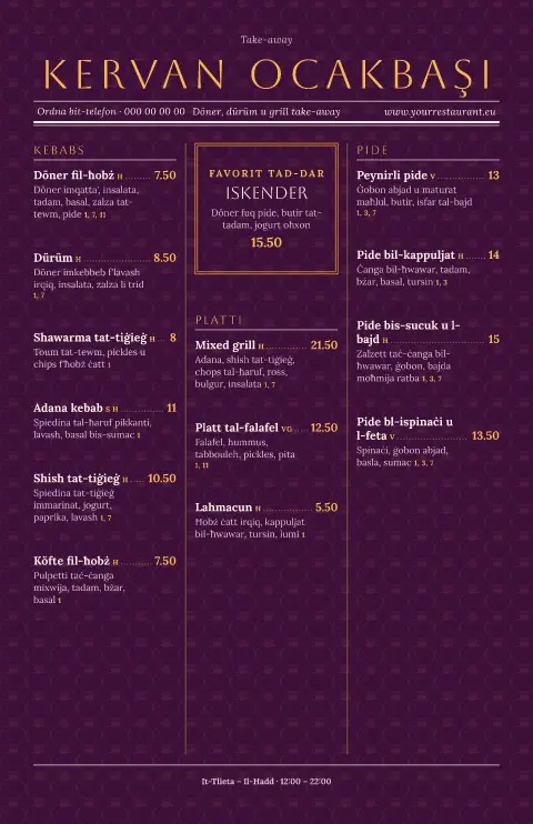 Charcoal Dispatch – preview tal-mudell ta' menu