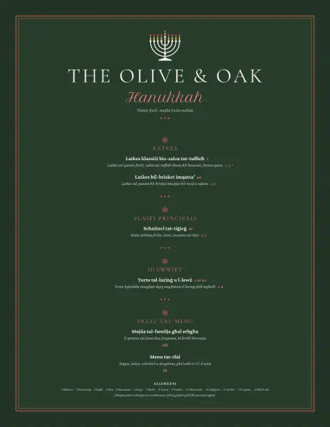 Eight Candles – paġna 1 tal-mudell ta' menu