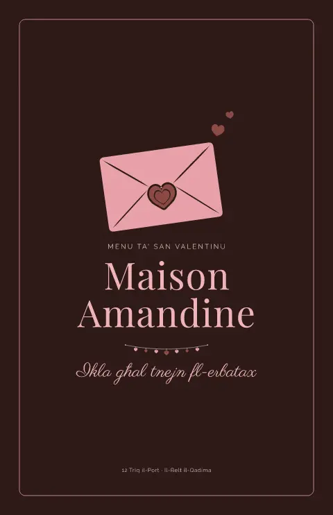 Praline Hearts – preview tal-mudell ta' menu