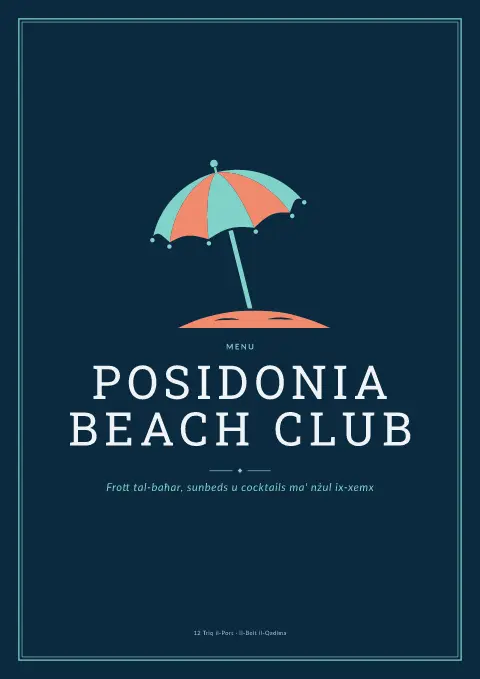 Salt Parasol – preview tal-mudell ta' menu