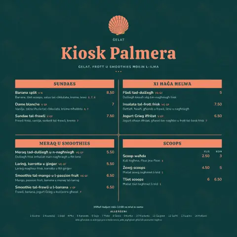 Pineapple Lagoon – preview tal-mudell ta' menu
