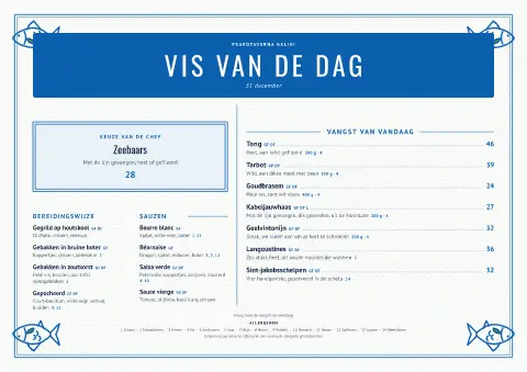 Whitewash Nets – voorbeeld van menukaarttemplate