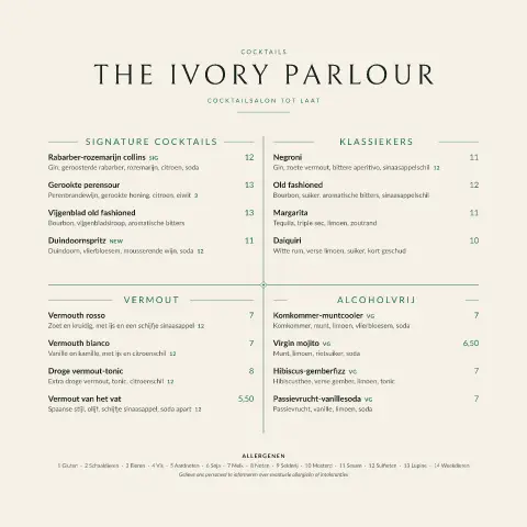 Jade Vermouth – voorbeeld van menukaarttemplate