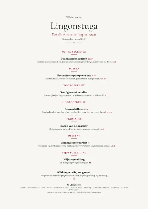 Lingon Night – voorbeeld van menukaarttemplate
