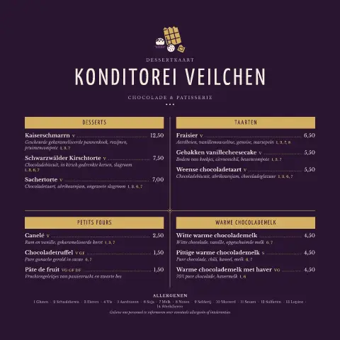 Violet Ganache – voorbeeld van menukaarttemplate