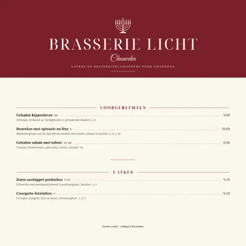 Bordeaux Lights – voorbeeld van menukaarttemplate