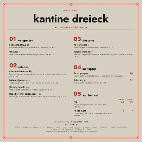 Dreieck Salad – voorbeeld van menukaarttemplate