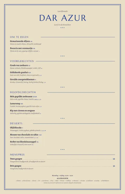 Lapis Courtyard – voorbeeld van menukaarttemplate