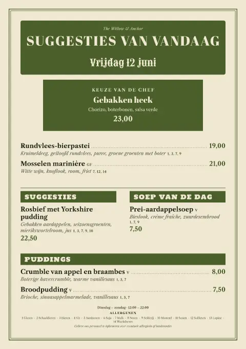 Willow Slate – voorbeeld van menukaarttemplate