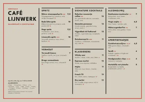 Vermilion Grid – voorbeeld van menukaarttemplate