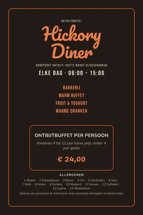 Griddle Ember – voorbeeld van menukaarttemplate